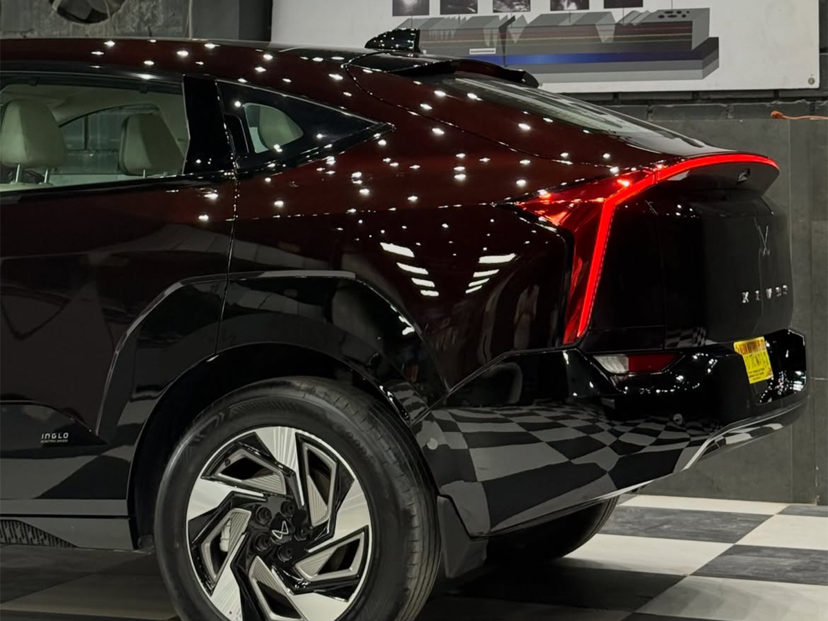 Rear quarter of a black EV after certified PPF installation
